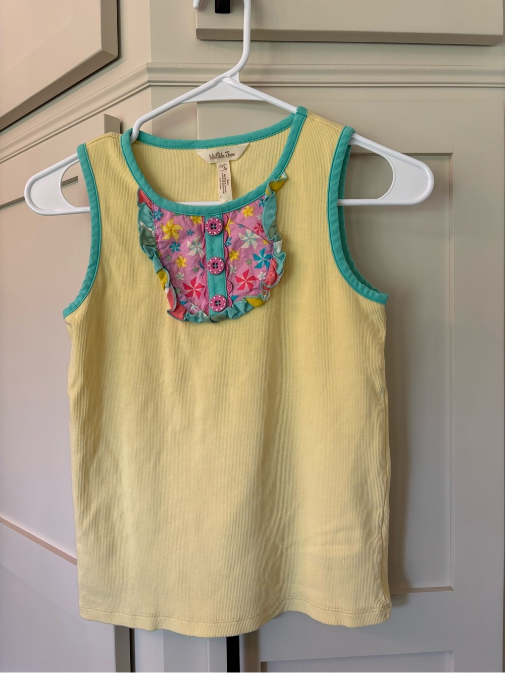 Matilda Jane Butter Yellow Just Keep Spinning Girls Top Size 12